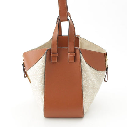 Loewe Hammock Canvas Anagram 2-Way Shoulder Handbag Tan Brown Small — view 5