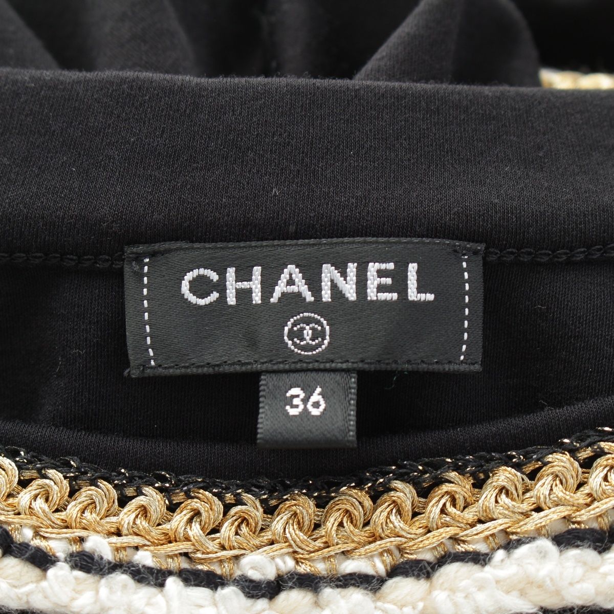 Chanel Rope Lion Button Short Sleeve T-Shirt Top Black 36 — view 9