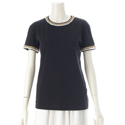 Chanel Rope Lion Button Short Sleeve T-Shirt Top Black 36