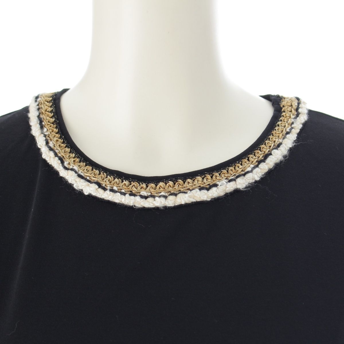 Chanel Rope Lion Button Short Sleeve T-Shirt Top Black 36 — view 5