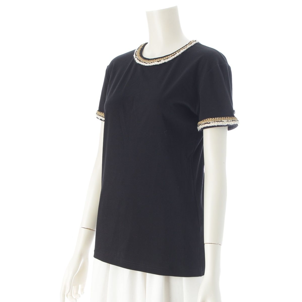 Chanel Rope Lion Button Short Sleeve T-Shirt Top Black 36 — view 2