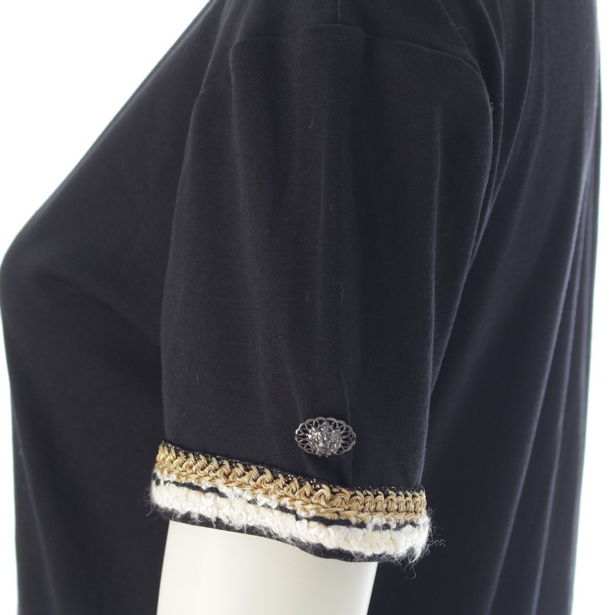 Chanel Rope Lion Button Short Sleeve T-Shirt Top Black 36 — view 7