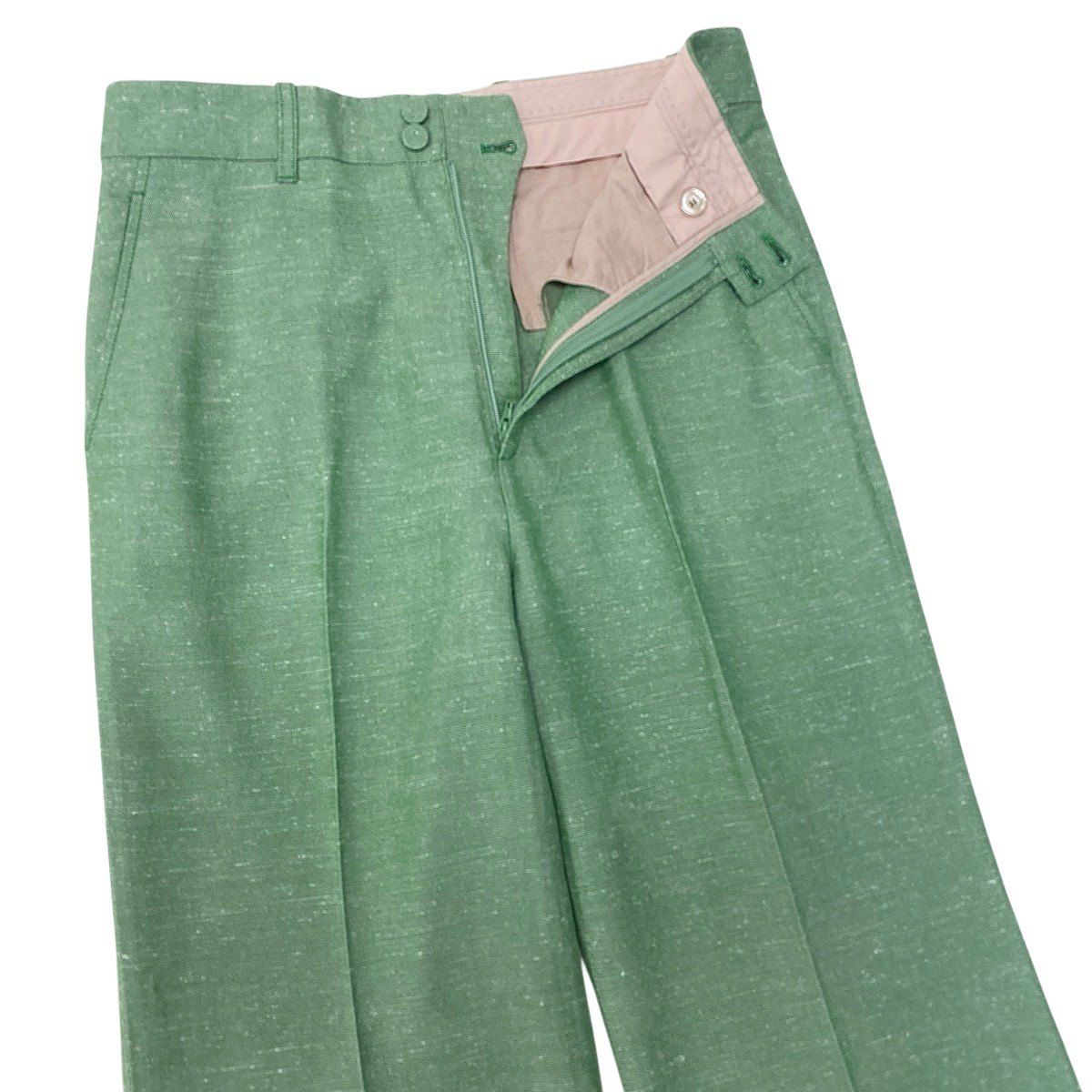 Gucci Logo Label Flare Pants Stretch 42 Green — view 4