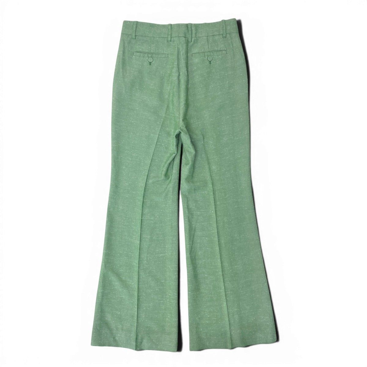 Gucci Logo Label Flare Pants Stretch 42 Green — view 3