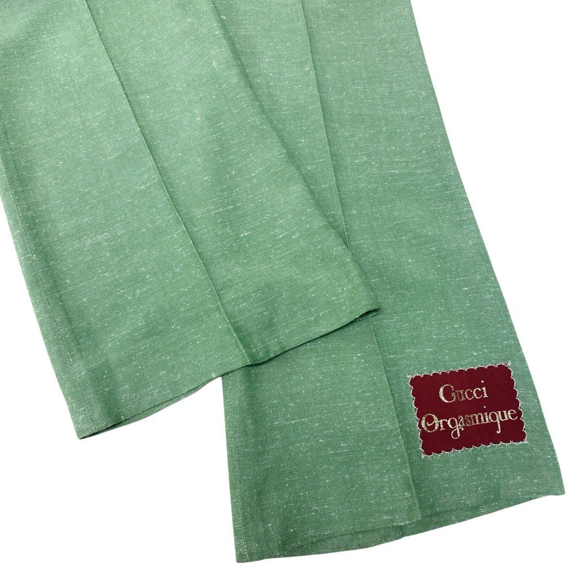 Gucci Logo Label Flare Pants Stretch 42 Green — view 6