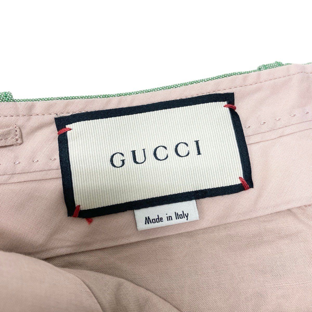 Gucci Logo Label Flare Pants Stretch 42 Green — view 8
