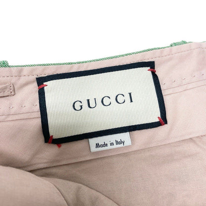 Gucci Logo Label Flare Pants Stretch 42 Green — view 8
