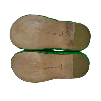 Bottega Veneta Sandals 37 Green Intrecciato Leather — view 4