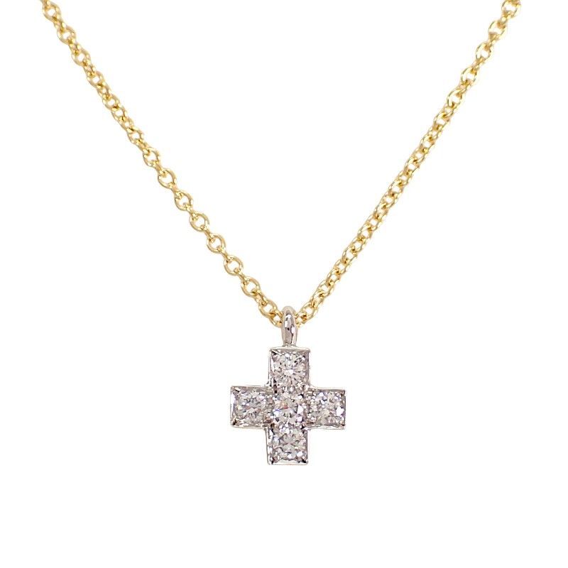 Tiffany & Co Cruciform Necklace Platinum Gold Silver