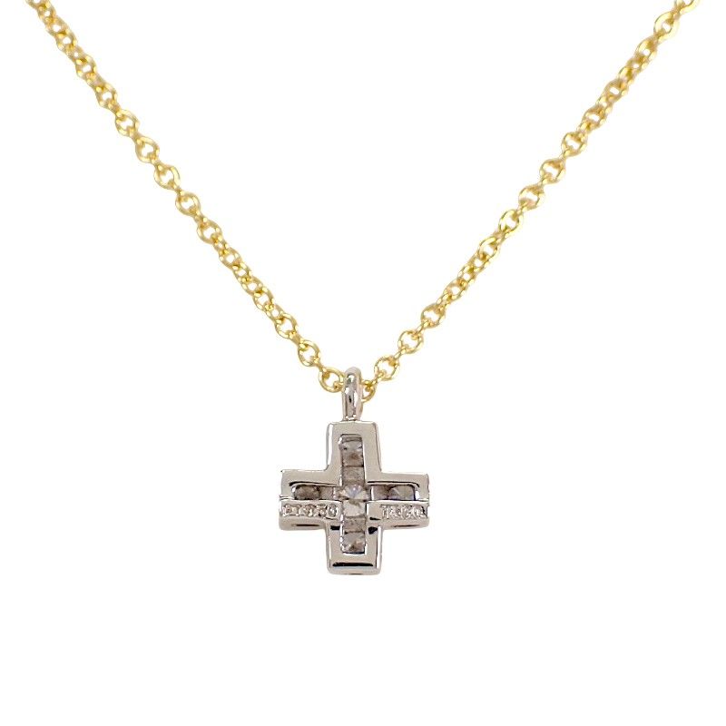 Tiffany & Co Cruciform Necklace Platinum Gold Silver — view 2
