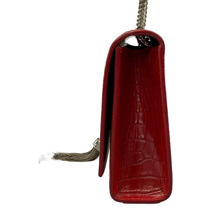 Saint Laurent Paris Shoulder Bag Kate Red Embossed Leather — view 4