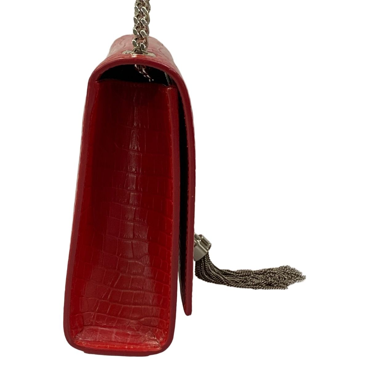 Saint Laurent Paris Shoulder Bag Kate Red Embossed Leather — view 2