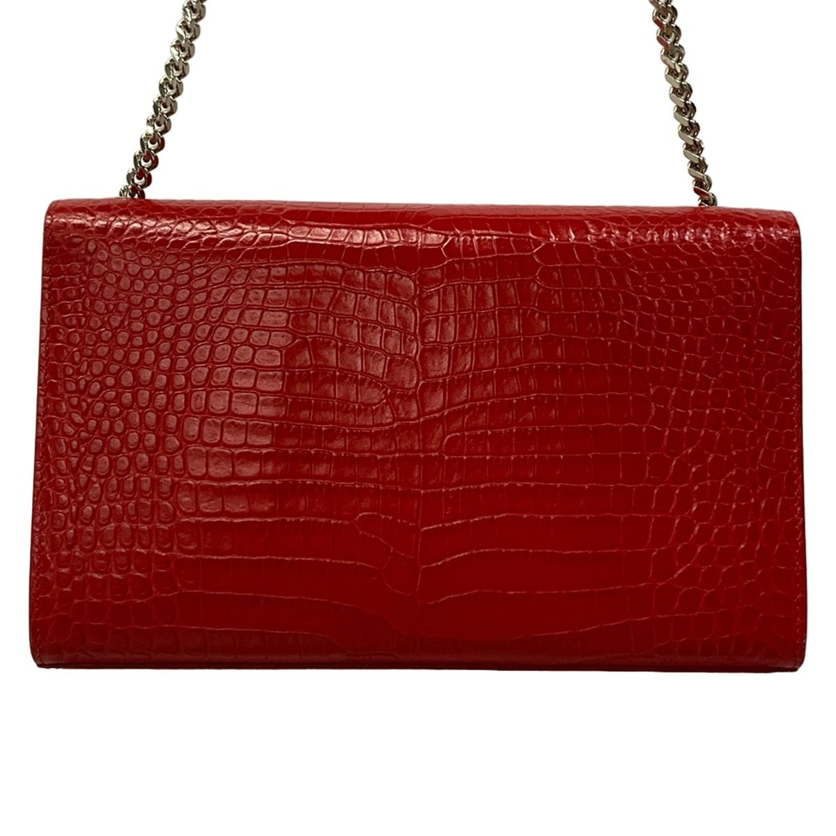 Saint Laurent Paris Shoulder Bag Kate Red Embossed Leather — view 3