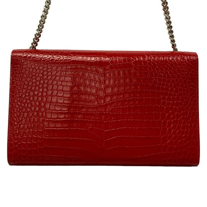 Saint Laurent Paris Shoulder Bag Kate Red Embossed Leather — view 3