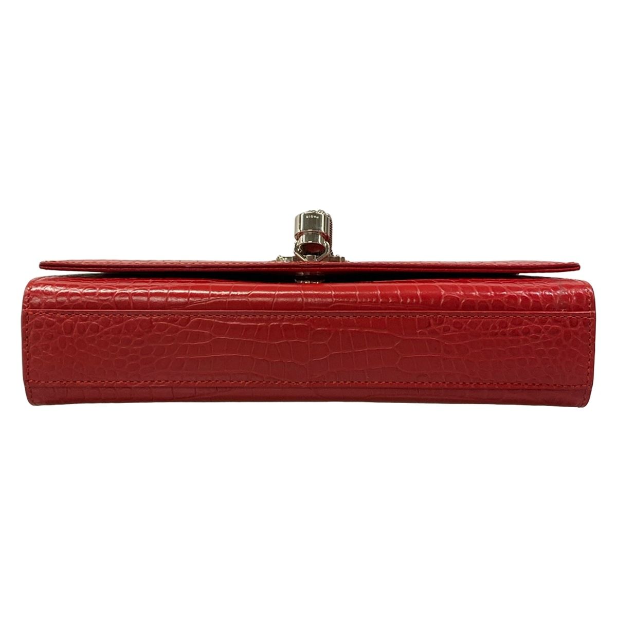 Saint Laurent Paris Shoulder Bag Kate Red Embossed Leather — view 5