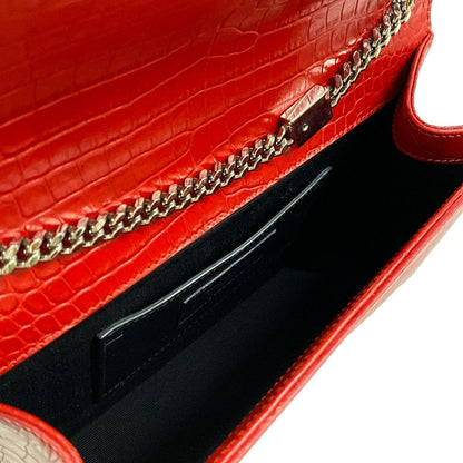 Saint Laurent Paris Shoulder Bag Kate Red Embossed Leather — view 7