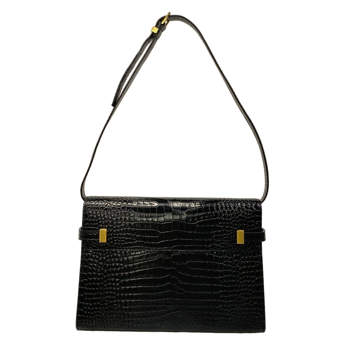 Saint Laurent Paris Shoulder Bag Manhattan Black Embossed Removable Strap — view 3