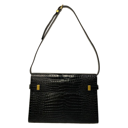 Saint Laurent Paris Shoulder Bag Manhattan Black Embossed Removable Strap — view 3