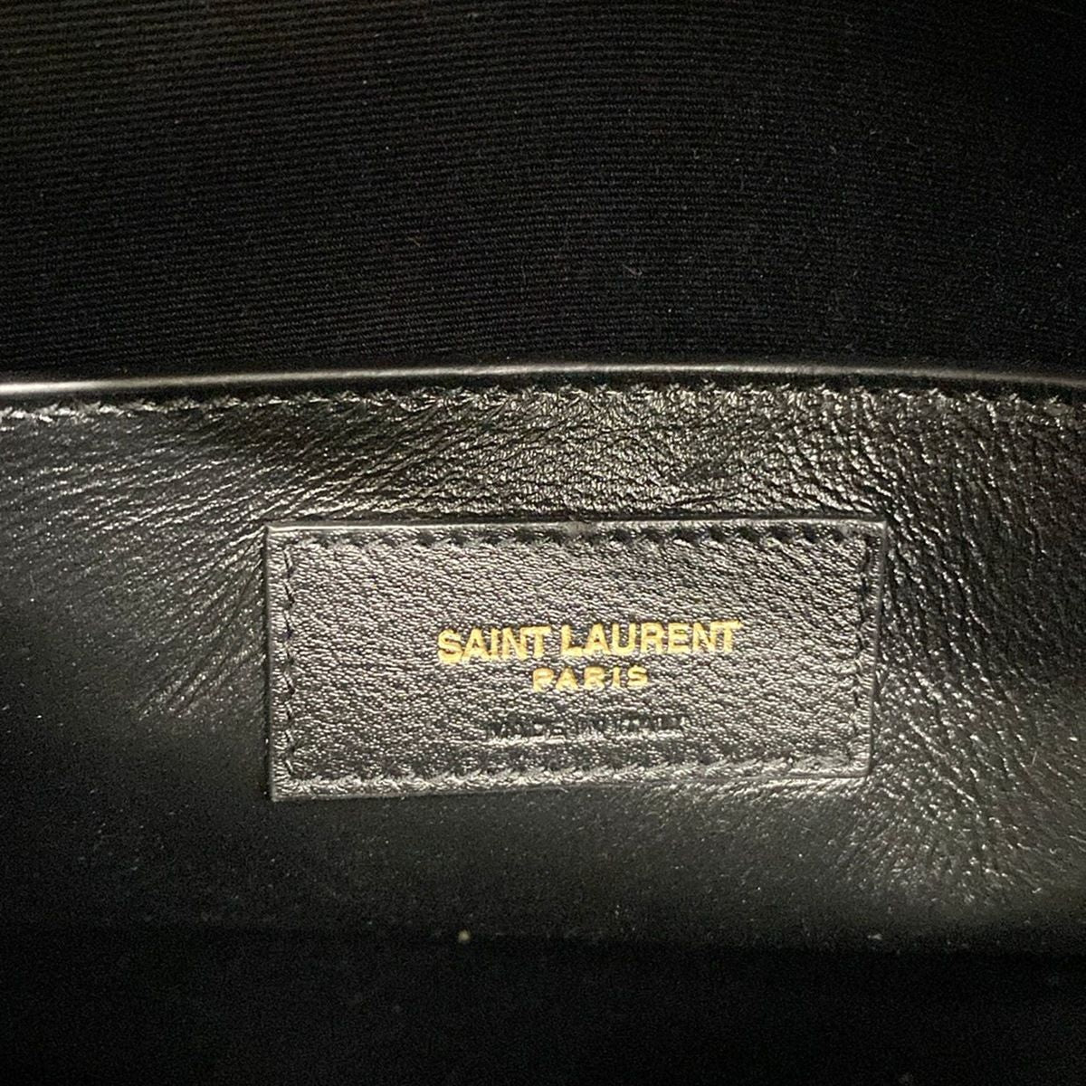 Saint Laurent Paris Shoulder Bag Manhattan Black Embossed Removable Strap — view 9