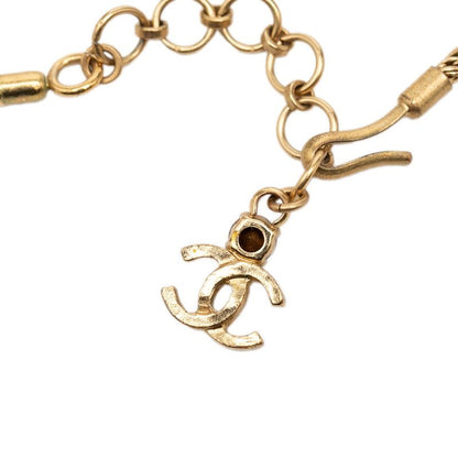 Chanel CC Logo Necklace Gold Multicolor Plated Color Stone — view 4