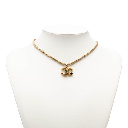 Chanel CC Logo Necklace Gold Multicolor Plated Color Stone — view 7