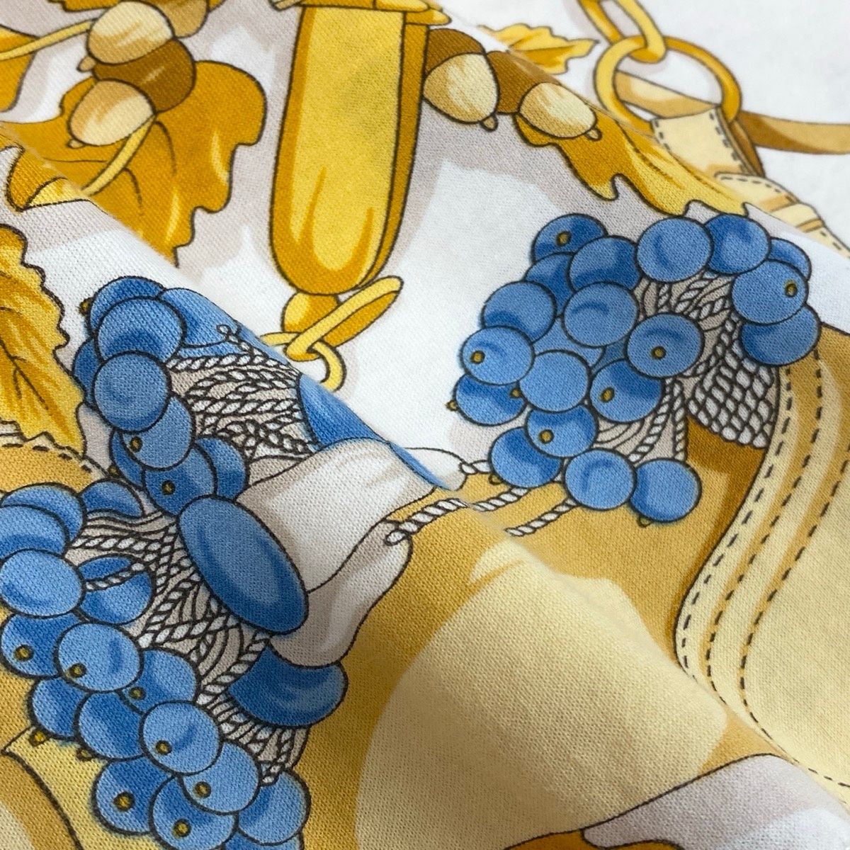 Loewe Vintage Scarf Pattern Short Sleeve T-Shirt Top M White Cotton — view 8