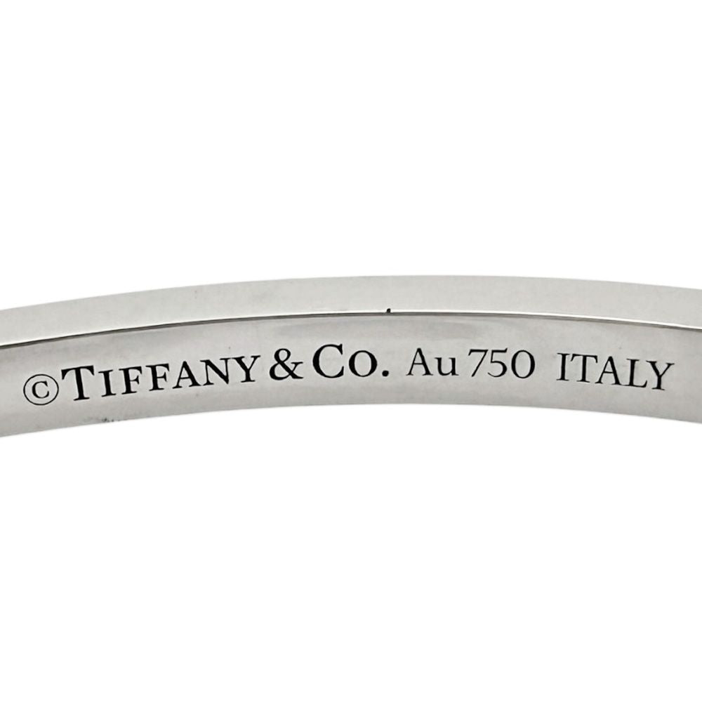 Tiffany & Co T One Narrow Hinge Bangle 18k White Gold Bracelet — view 7