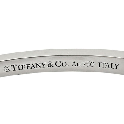 Tiffany & Co T One Narrow Hinge Bangle 18k White Gold Bracelet — view 7