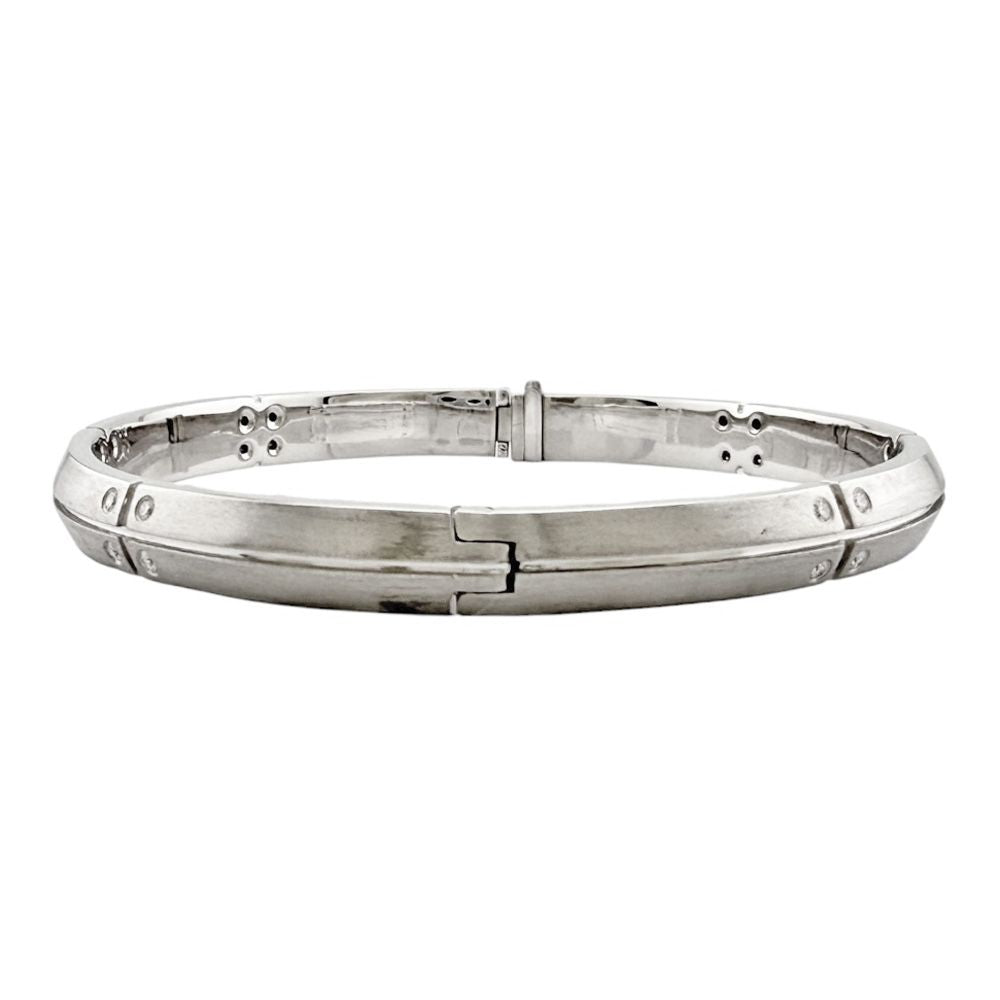 Tiffany & Co Streamerica Bangle 18k White Gold Diamond Bracelet — view 3