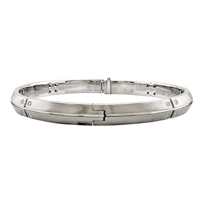 Tiffany & Co Streamerica Bangle 18k White Gold Diamond Bracelet — view 3