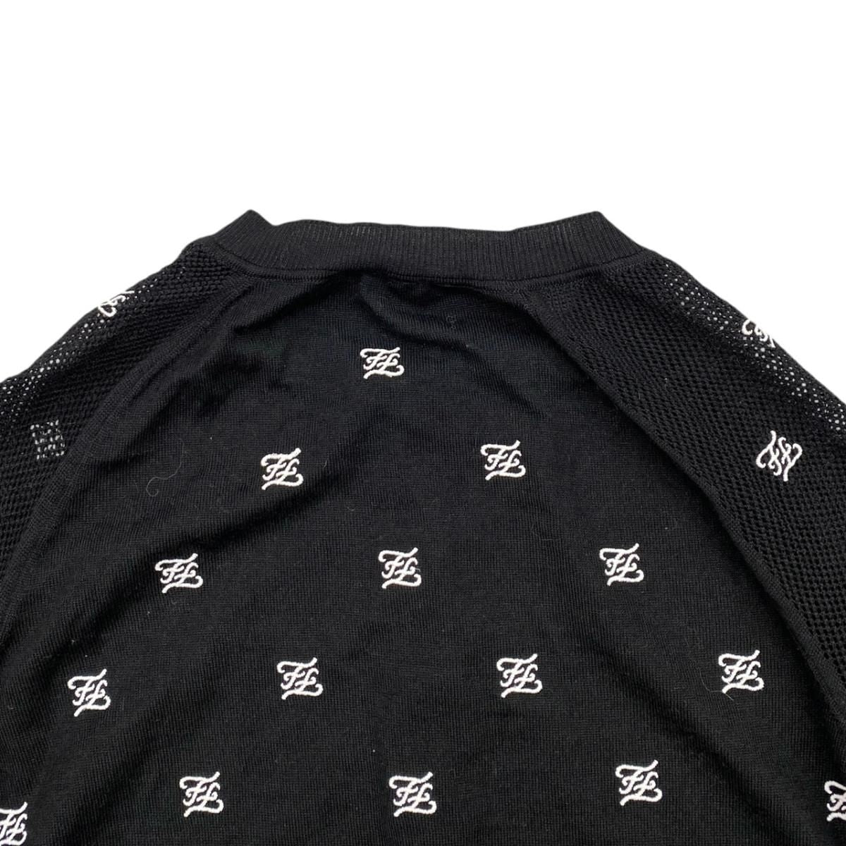 Fendi Cardigan Mesh Cut Replacement 38 Logo Black White — view 5