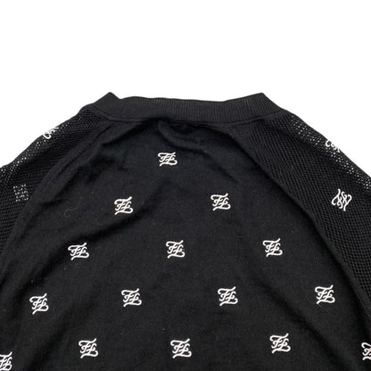Fendi Cardigan Mesh Cut Replacement 38 Logo Black White — view 5