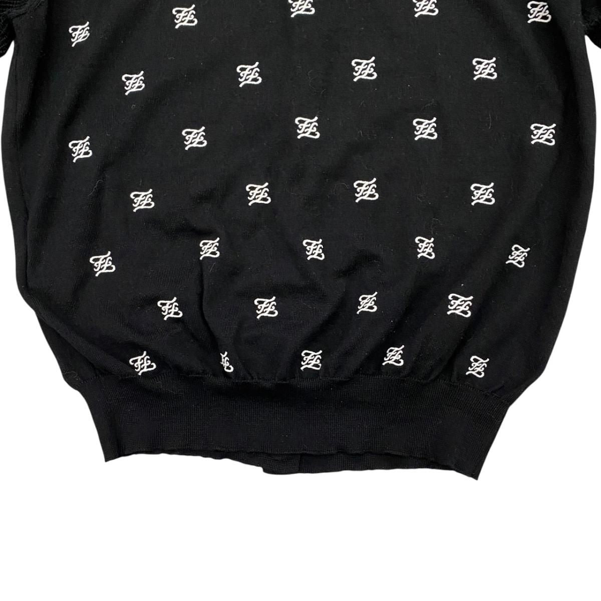 Fendi Cardigan Mesh Cut Replacement 38 Logo Black White — view 6