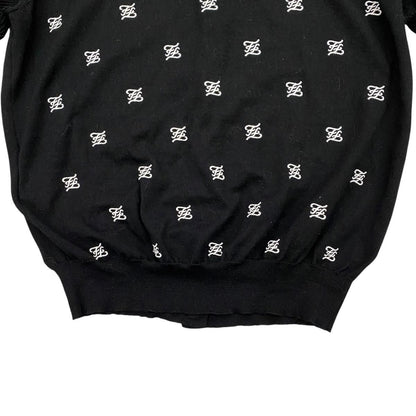Fendi Cardigan Mesh Cut Replacement 38 Logo Black White — view 6