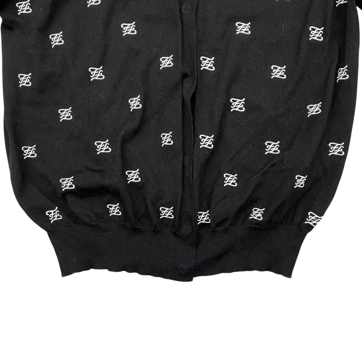 Fendi Cardigan Mesh Cut Replacement 38 Logo Black White — view 4