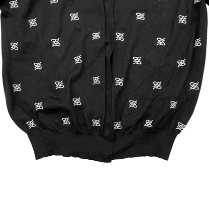 Fendi Cardigan Mesh Cut Replacement 38 Logo Black White — view 4