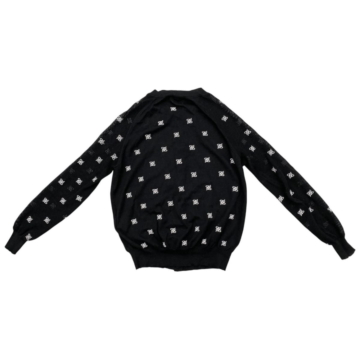 Fendi Cardigan Mesh Cut Replacement 38 Logo Black White — view 2