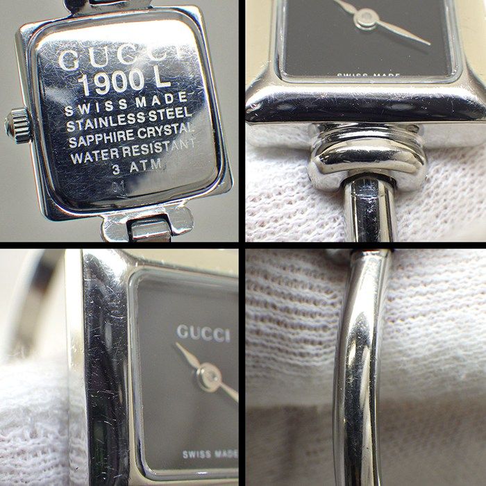 Gucci Watch Bangle Square Black Dial SS — view 7