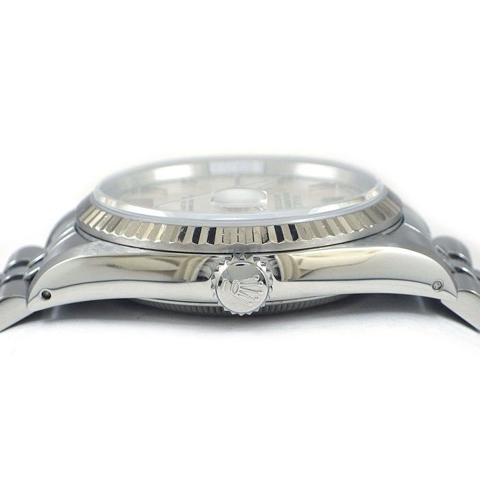 Rolex Watch Datejust L Number Sunray Silver Dial Date 18k White Gold SS — view 2