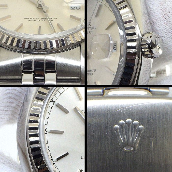 Rolex Watch Datejust L Number Sunray Silver Dial Date 18k White Gold SS — view 7