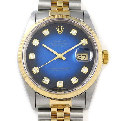 Rolex Watch Datejust Number 1994 10 Points Diamond Index Blue Gradient Dial