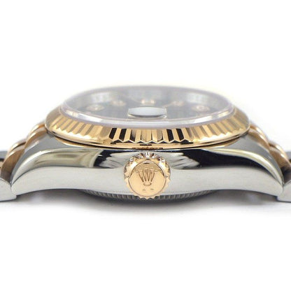 Rolex Watch Datejust M Number 2007 Roulett 10 Points Diamond Index Black — view 2