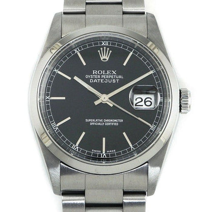 Rolex Watch Datejust No Black Dial Date SS Automatic Winding