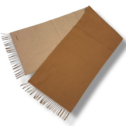 Hermes Scarf Recto Verso Cashmere Embroidery Logo Brown — view 4