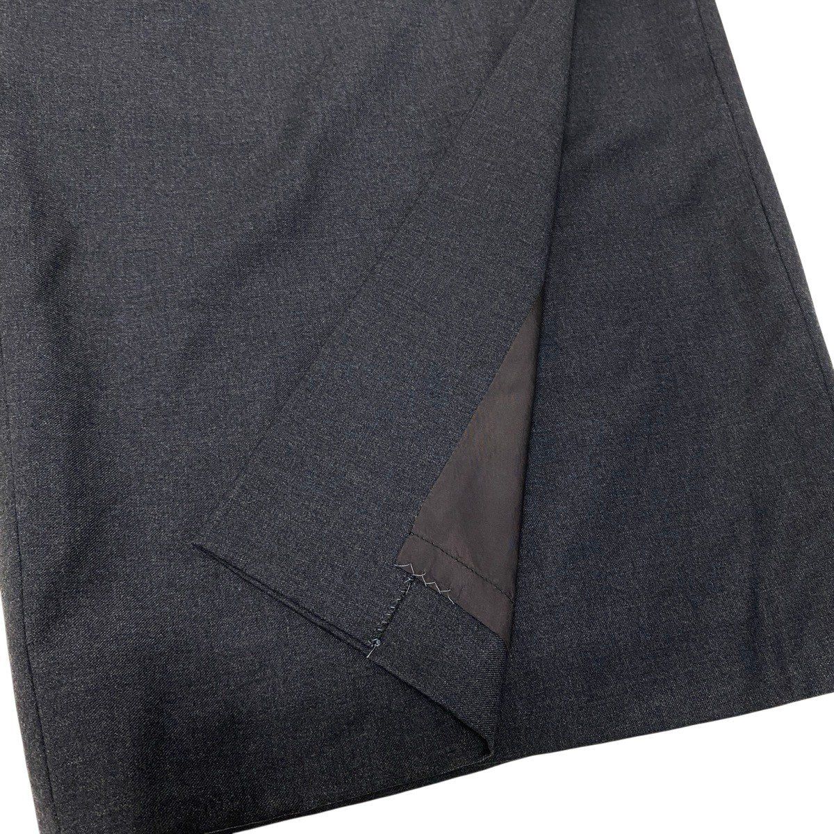 Gucci Vintage Wrap Skirt GG Gold Button 42 Dark Gray Wool — view 5