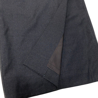 Gucci Vintage Wrap Skirt GG Gold Button 42 Dark Gray Wool — view 5