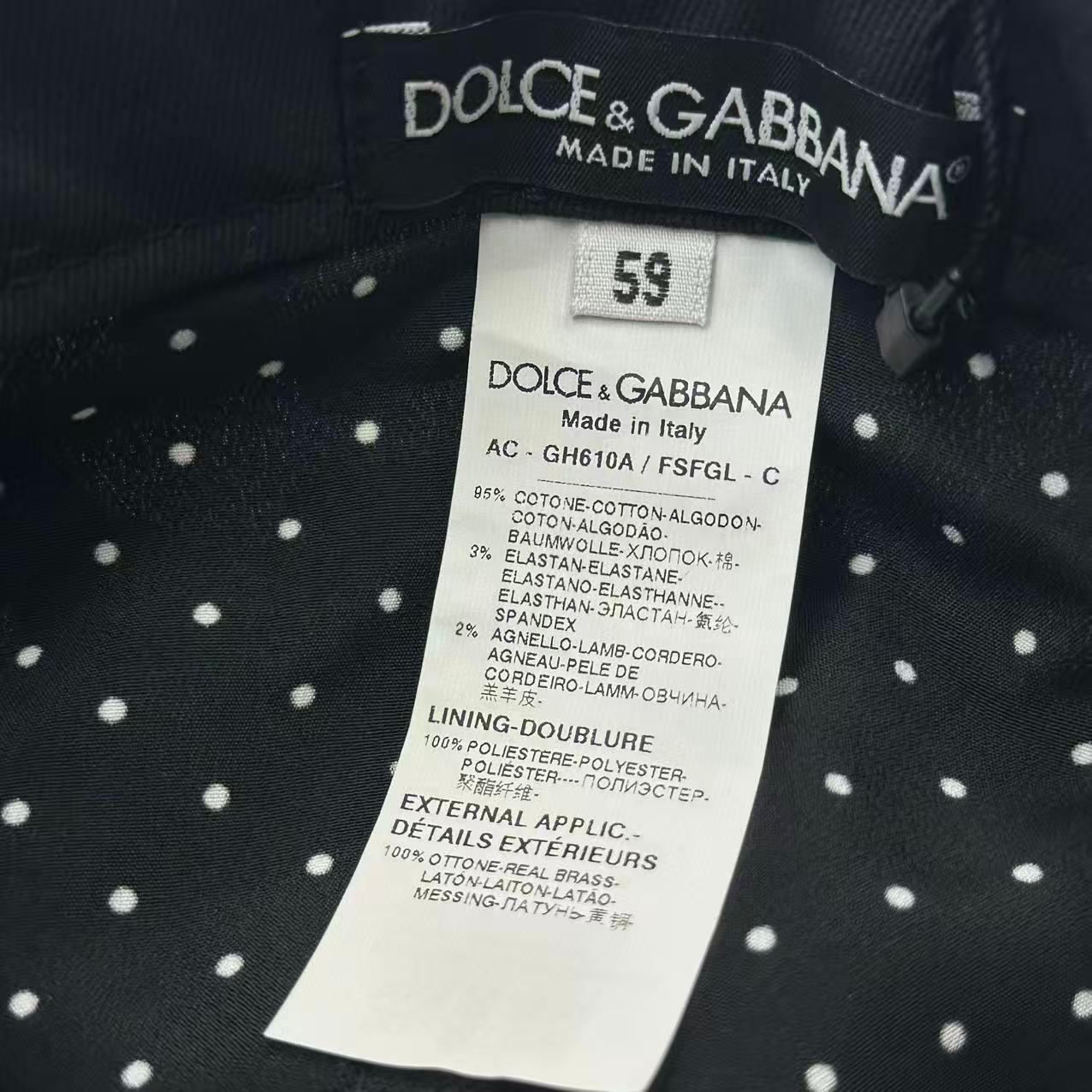 Dolce & Gabbana Cap DG Logo Baseball Cap White Black 59 — view 6