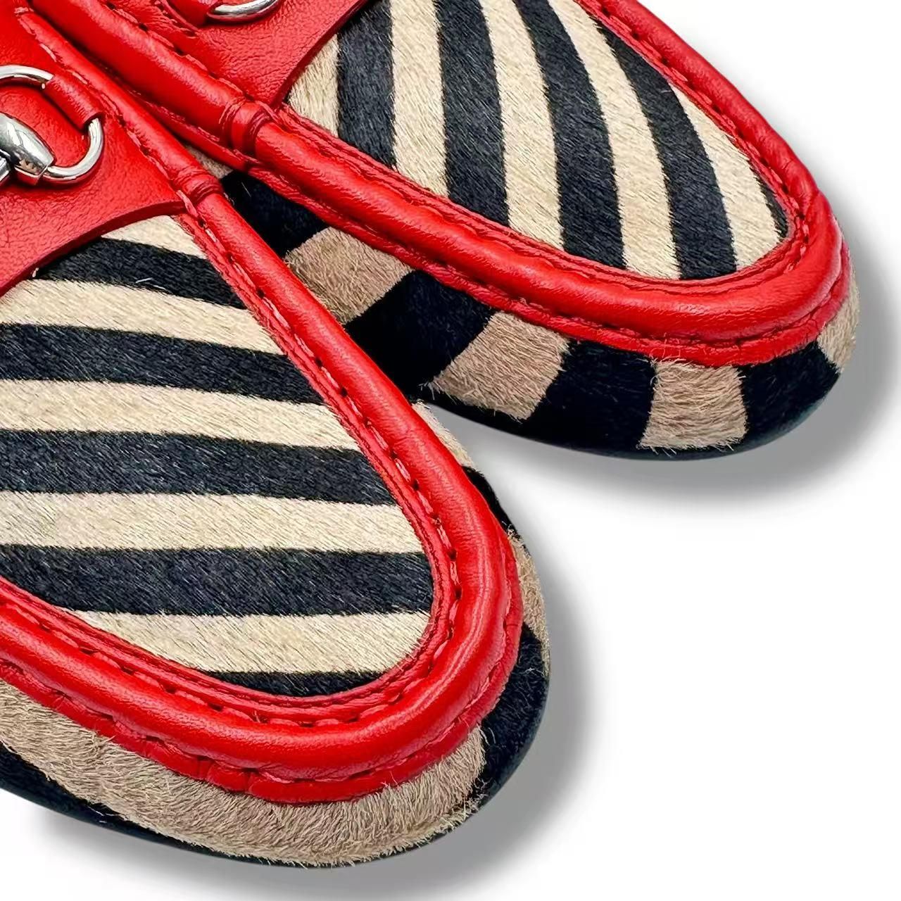 Gucci Loafers Leathe Zebra Pattern Red — view 5