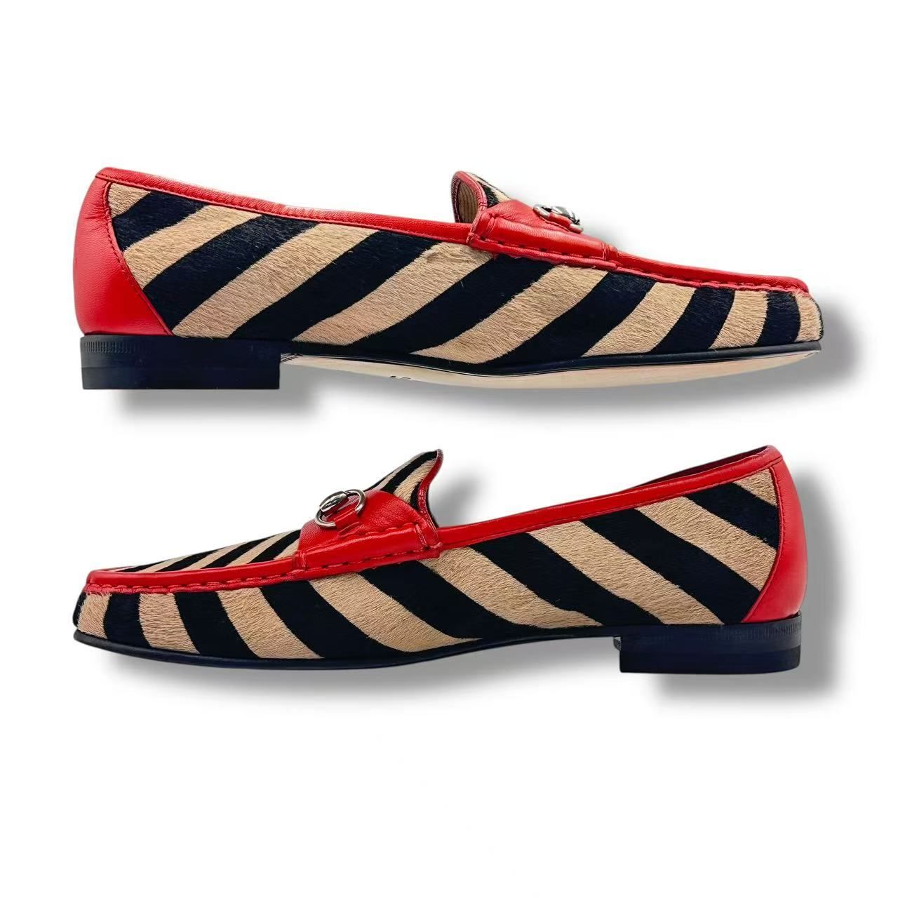 Gucci Loafers Leathe Zebra Pattern Red — view 2