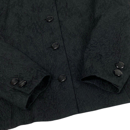 Dior Jacquard Set Skirt Collarless Jacket Silk Wool Blend 9 Black — view 4